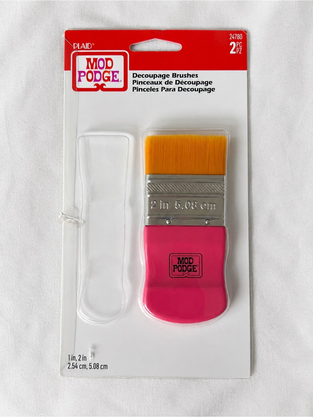 Plaid Mod Podge 2” Decoupage Brush – Pink Handle – Craft & DIY Tool